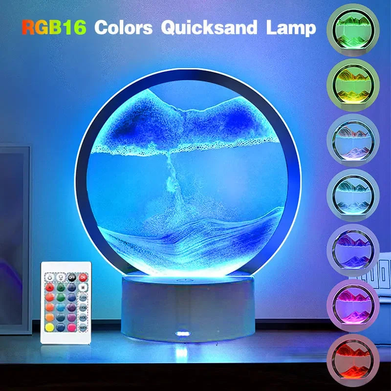 3D Quicksand Hourglass LED Lamp