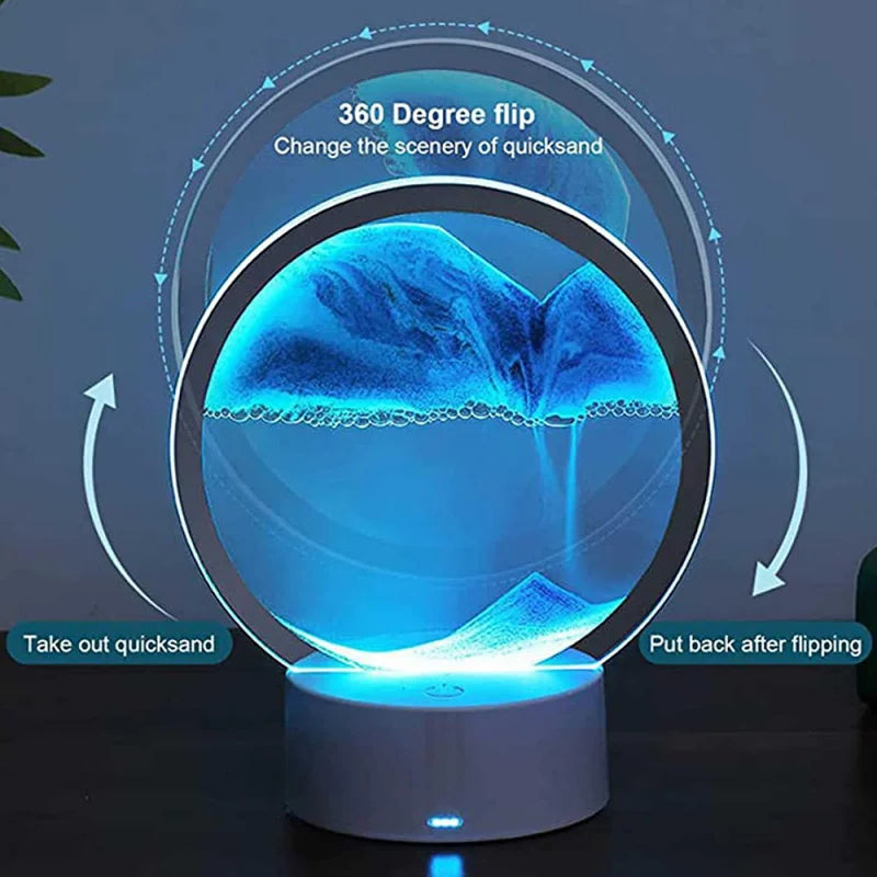 3D Quicksand Hourglass LED Lamp