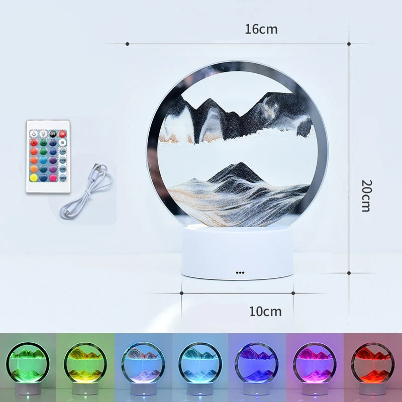 3D Quicksand Hourglass LED Lamp