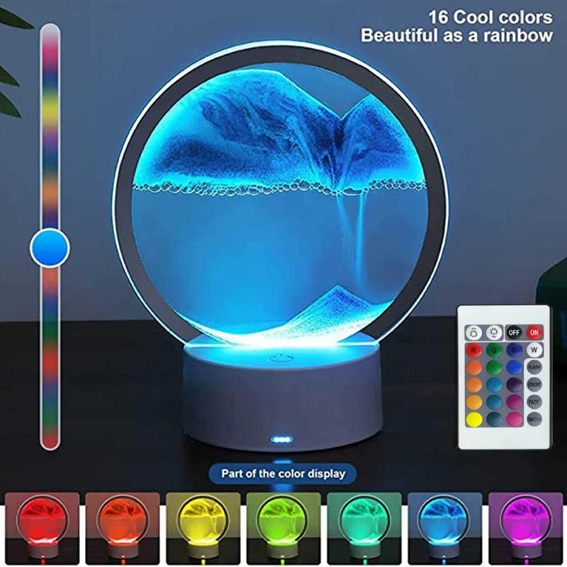 3D Quicksand Hourglass LED Lamp