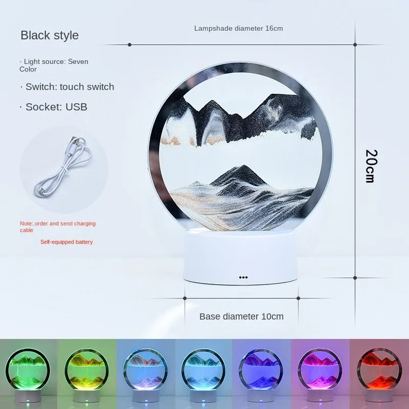 3D Quicksand Hourglass LED Lamp
