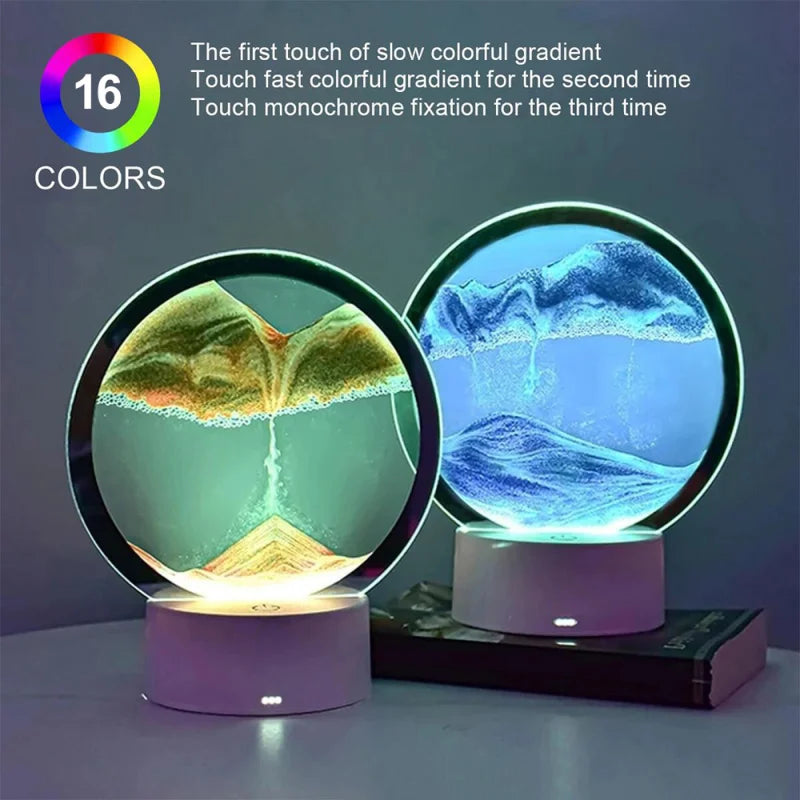 3D Quicksand Hourglass LED Lamp