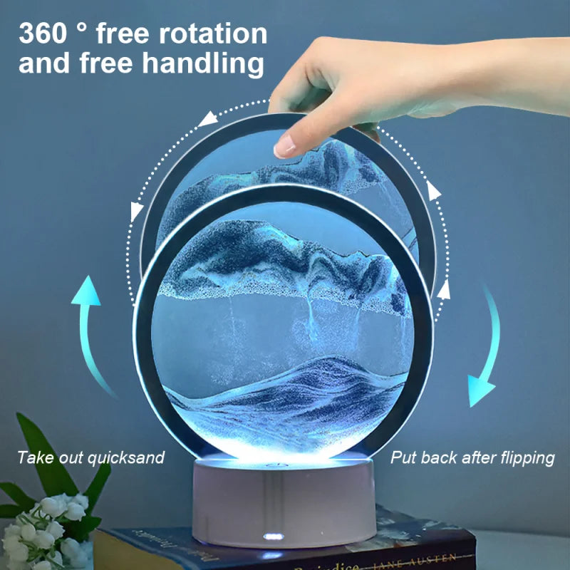 3D Quicksand Hourglass LED Lamp