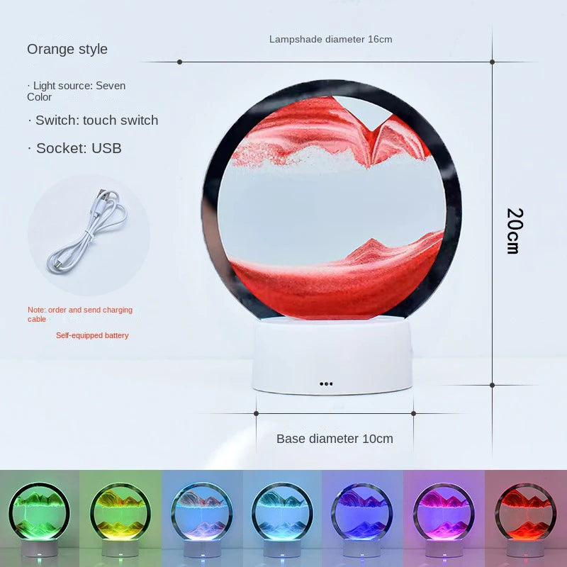 3D Quicksand Hourglass LED Lamp