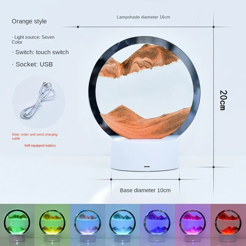 3D Quicksand Hourglass LED Lamp