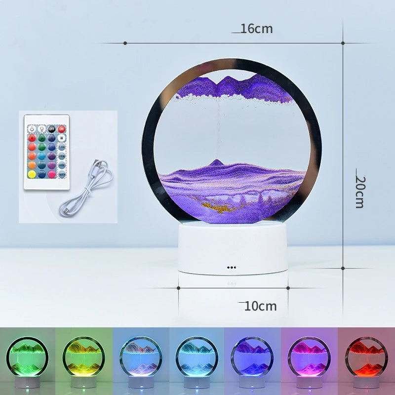 3D Quicksand Hourglass LED Lamp